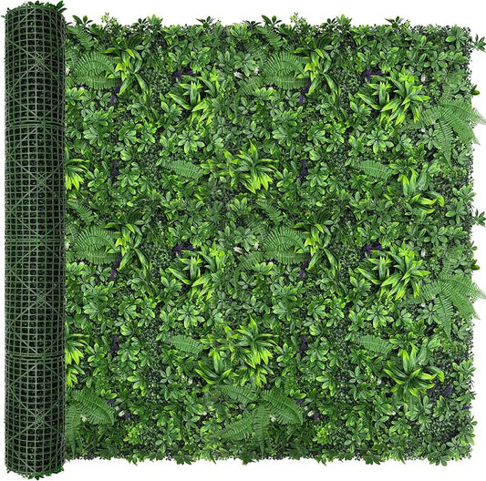 Artificial Green Boxwood Grass Wall Roll: 72"x144" UV Protected Ivy Privacy by DOPGIB