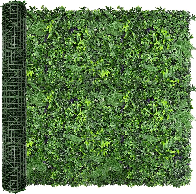 Artificial Green Boxwood Grass Wall Roll: 80"x120" UV Protected Ivy Privacy by DOPGIB